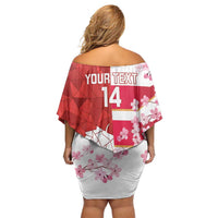 Canada and Japan Rugby Custom Family Matching Off Shoulder Short Dress and Hawaiian Shirt Canucks Brave Blossoms Together Pacific LT14 - Polynesian Pride
