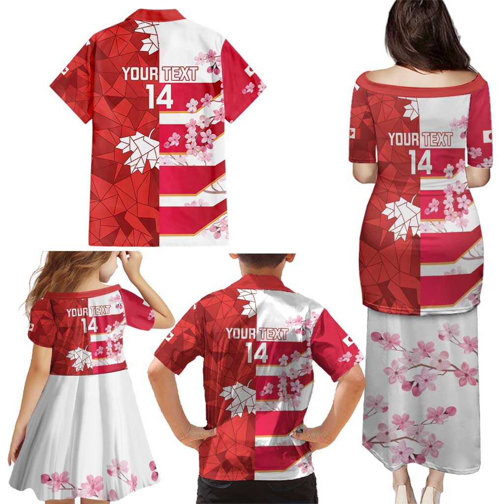 Canada and Japan Rugby Custom Family Matching Puletasi and Hawaiian Shirt Canucks Brave Blossoms Together Pacific LT14 - Polynesian Pride