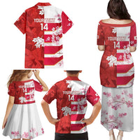 Canada and Japan Rugby Custom Family Matching Puletasi and Hawaiian Shirt Canucks Brave Blossoms Together Pacific LT14 - Polynesian Pride