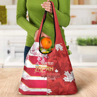 Canada and Japan Rugby Custom Grocery Bag Canucks Brave Blossoms Together Pacific - Polynesian Pride