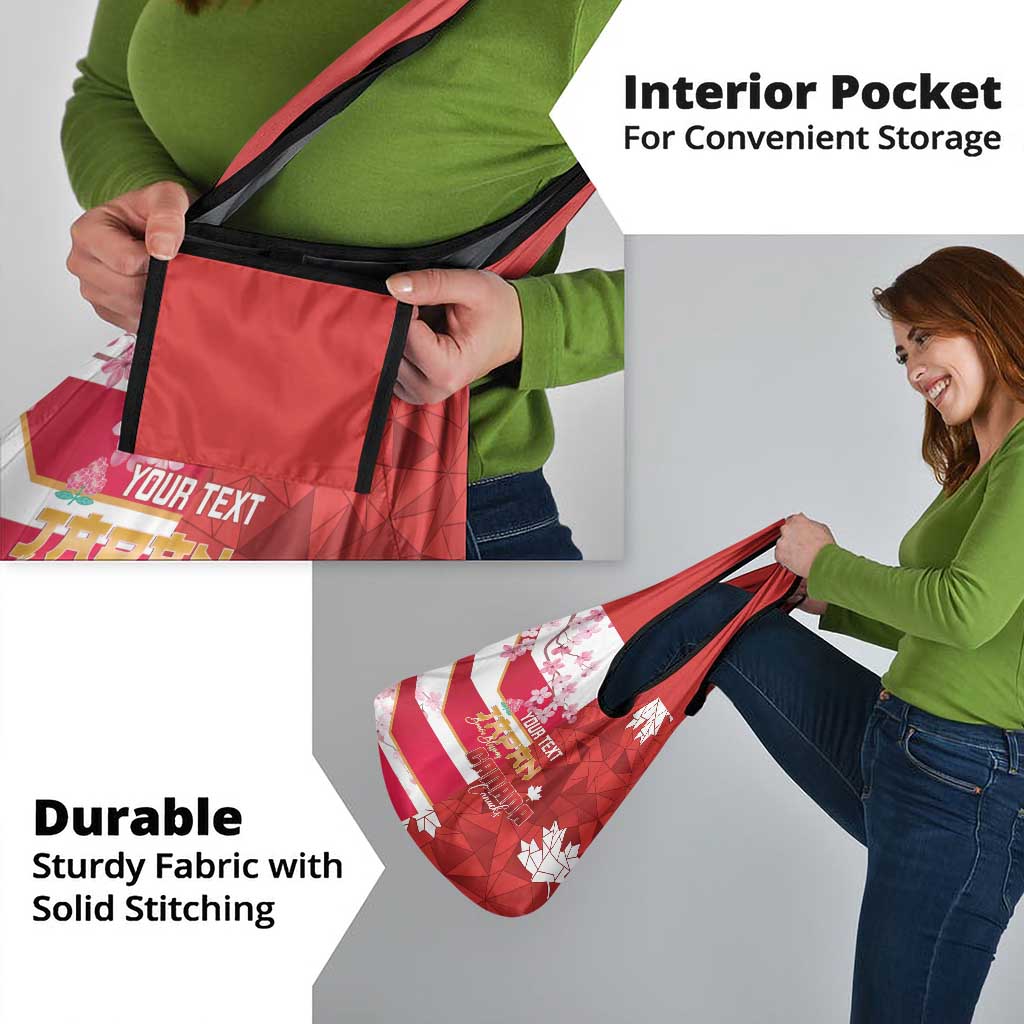 Canada and Japan Rugby Custom Grocery Bag Canucks Brave Blossoms Together Pacific - Polynesian Pride