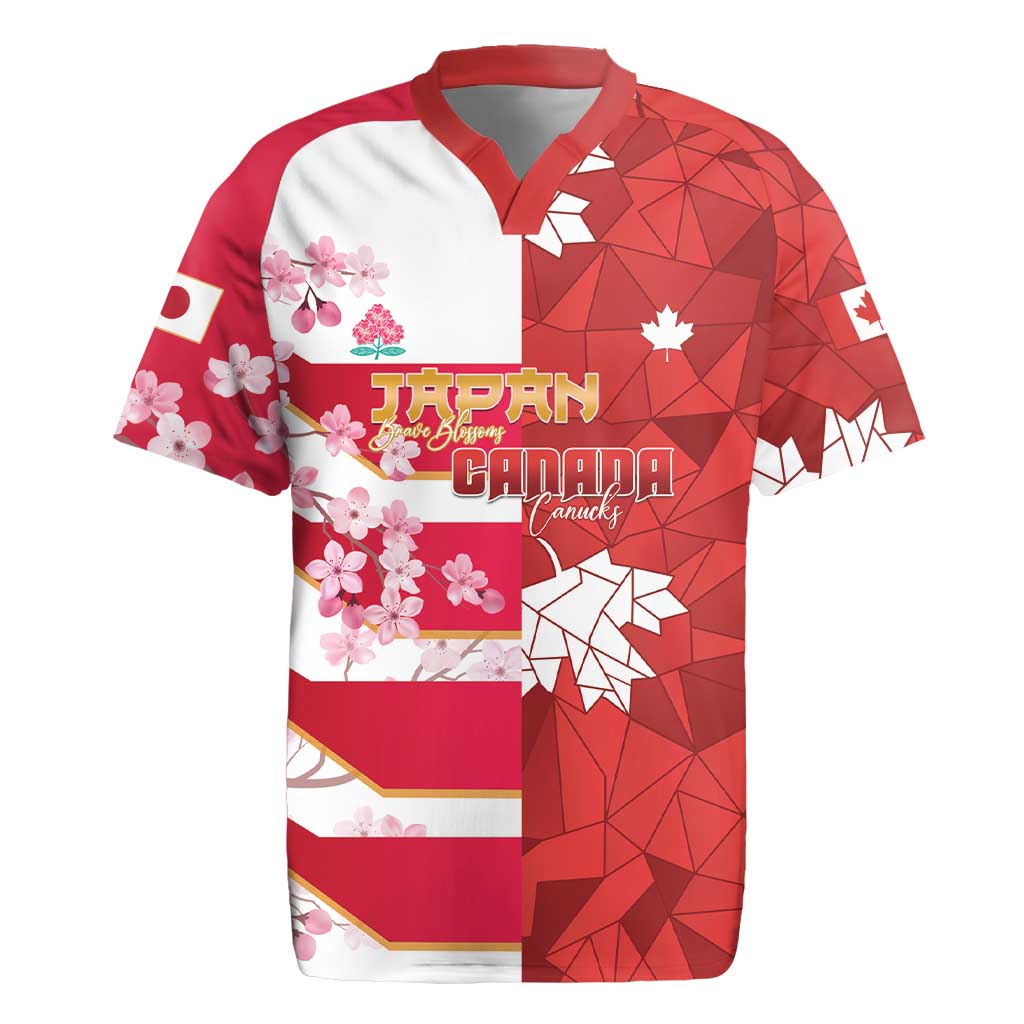 Canada and Japan Rugby Custom Rugby Jersey Canucks Brave Blossoms Together Pacific - Polynesian Pride