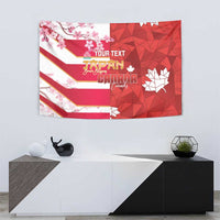 Canada and Japan Rugby Custom Tapestry Canucks Brave Blossoms Together Pacific - Polynesian Pride