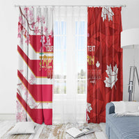 Canada and Japan Rugby Custom Window Curtain Canucks Brave Blossoms Together Pacific - Polynesian Pride