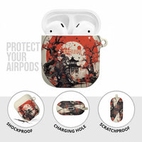 Samurai Warrior Japan AirPods Case Red-blossomed Tree Classic Japanese Stylized - Polynesian Pride