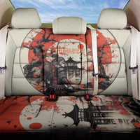 Samurai Warrior Japan Back Car Seat Cover Red-blossomed Tree Classic Japanese Stylized - Polynesian Pride