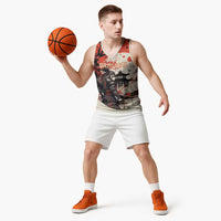Samurai Warrior Japan Basketball Jersey Red-blossomed Tree Classic Japanese Stylized - Polynesian Pride