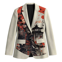 Samurai Warrior Japan Blazer Red-blossomed Tree Classic Japanese Stylized - Polynesian Pride