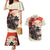 Samurai Warrior Japan Couples Matching Mermaid Dress and Hawaiian Shirt Red-blossomed Tree Classic Japanese Stylized - Polynesian Pride