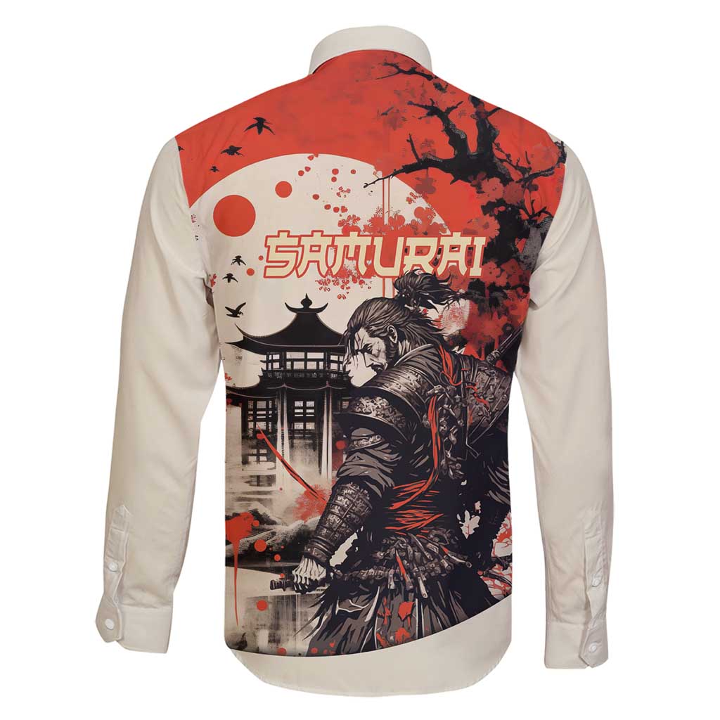 Samurai Warrior Japan Family Matching Summer Maxi Dress and Hawaiian Shirt Red-blossomed Tree Classic Japanese Stylized - Polynesian Pride