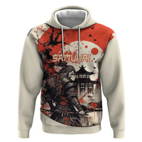 Samurai Warrior Japan Hoodie Red-blossomed Tree Classic Japanese Stylized - Polynesian Pride