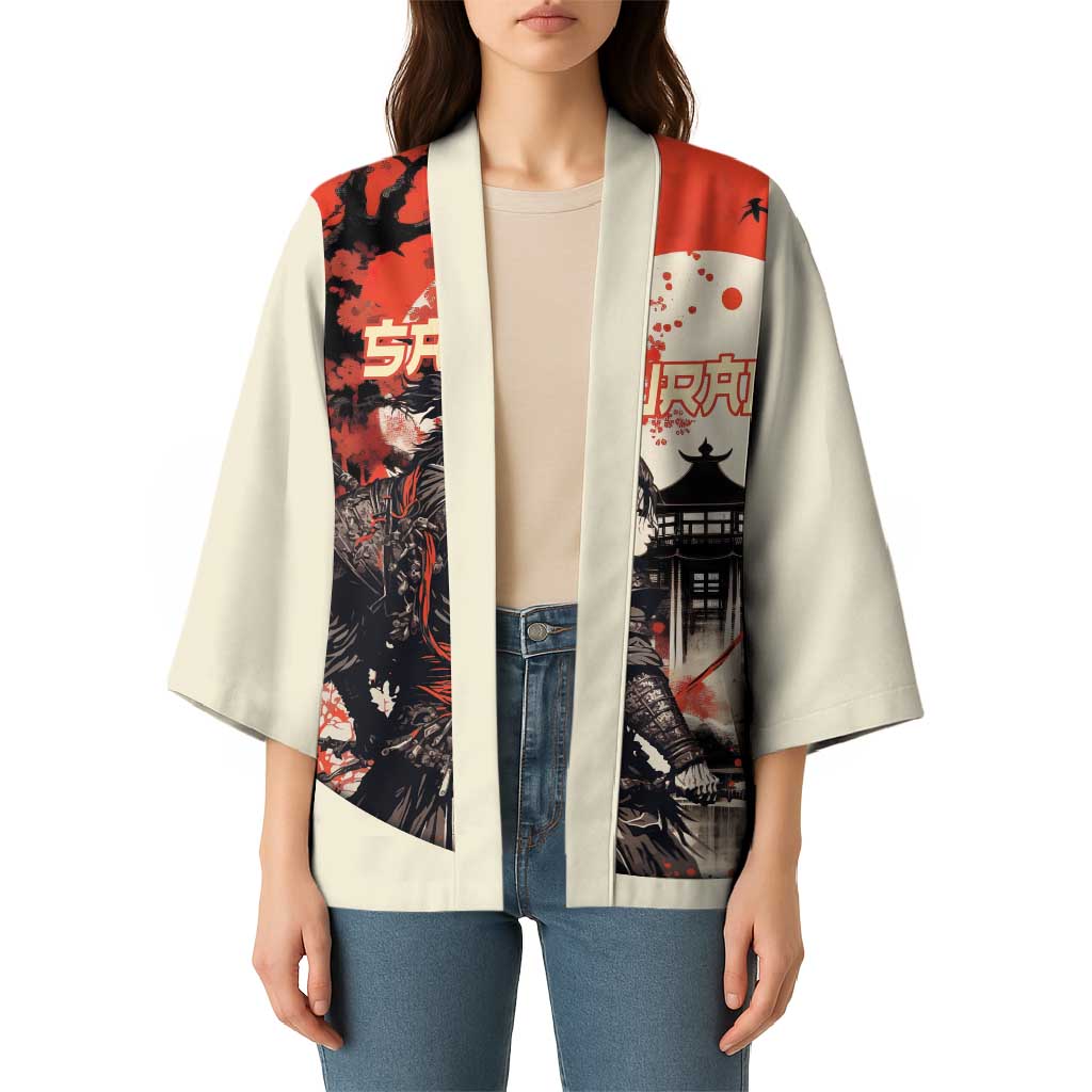 Samurai Warrior Japan Kimono Red-blossomed Tree Classic Japanese Stylized - Polynesian Pride