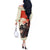 Samurai Warrior Japan Off The Shoulder Long Sleeve Dress Red-blossomed Tree Classic Japanese Stylized - Polynesian Pride