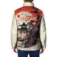 Samurai Warrior Japan Padded Jacket Red-blossomed Tree Classic Japanese Stylized - Polynesian Pride