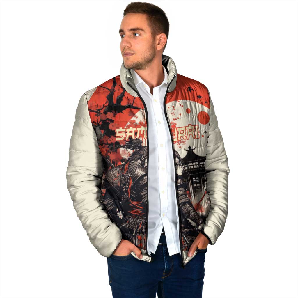 Samurai Warrior Japan Padded Jacket Red-blossomed Tree Classic Japanese Stylized - Polynesian Pride
