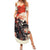 Samurai Warrior Japan Summer Maxi Dress Red-blossomed Tree Classic Japanese Stylized - Polynesian Pride