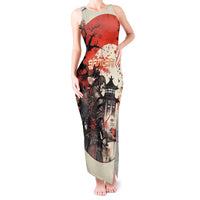 Samurai Warrior Japan Tank Maxi Dress Red-blossomed Tree Classic Japanese Stylized - Polynesian Pride