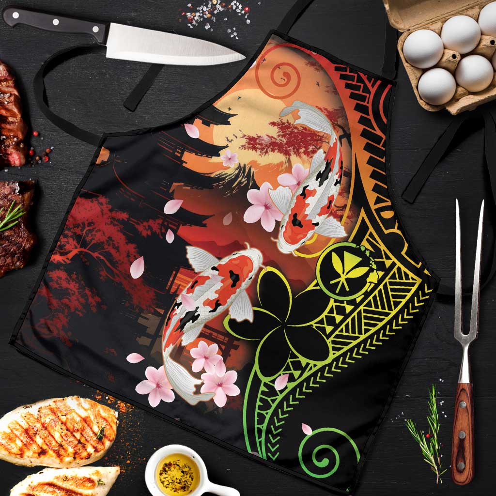 Hawaiian and Japanese Apron Koi Fish With Kanaka Polynesian Tattoo - Polynesian Pride