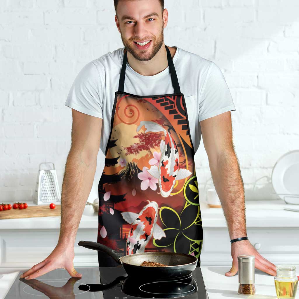 Hawaiian and Japanese Apron Koi Fish With Kanaka Polynesian Tattoo - Polynesian Pride