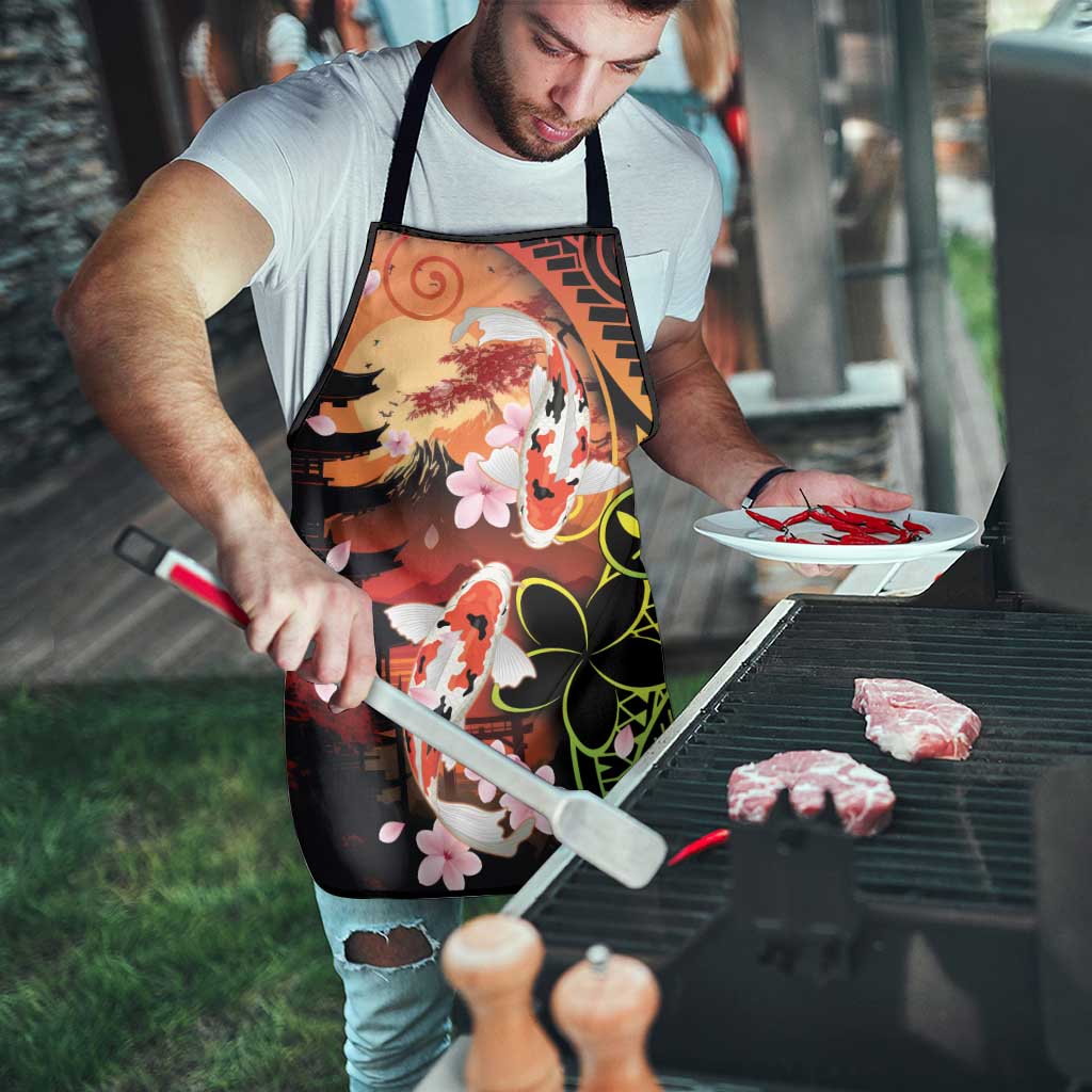 Hawaiian and Japanese Apron Koi Fish With Kanaka Polynesian Tattoo - Polynesian Pride