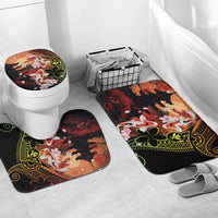 Hawaiian and Japanese Bathroom Set Koi Fish With Kanaka Polynesian Tattoo - Polynesian Pride