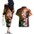 Hawaiian and Japanese Couples Matching Off The Shoulder Long Sleeve Dress and Hawaiian Shirt Koi Fish With Kanaka Polynesian Tattoo - Polynesian Pride