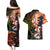 Hawaiian and Japanese Couples Matching Puletasi and Hawaiian Shirt Koi Fish With Kanaka Polynesian Tattoo - Polynesian Pride