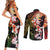 Hawaiian and Japanese Couples Matching Short Sleeve Bodycon Dress and Long Sleeve Button Shirt Koi Fish With Kanaka Polynesian Tattoo - Polynesian Pride