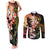 Hawaiian and Japanese Couples Matching Tank Maxi Dress and Long Sleeve Button Shirt Koi Fish With Kanaka Polynesian Tattoo - Polynesian Pride