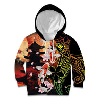 Hawaiian and Japanese Kid Hoodie Koi Fish With Kanaka Polynesian Tattoo - Polynesian Pride