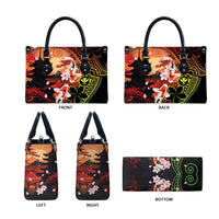 Hawaiian and Japanese Leather Bag Koi Fish With Kanaka Polynesian Tattoo - Polynesian Pride