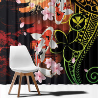 Hawaiian and Japanese Window Curtain Koi Fish With Kanaka Polynesian Tattoo - Polynesian Pride