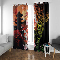 Hawaiian and Japanese Window Curtain Koi Fish With Kanaka Polynesian Tattoo - Polynesian Pride