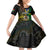 Personalised South Sea Islanders Family Matching Puletasi Dress and Hawaiian Shirt Kanakas With Vanuatu Coat Of Arms LT14 Daughter's Dress Black - Polynesian Pride