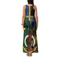 Personalised South Sea Islanders Family Matching Tank Maxi Dress and Hawaiian Shirt Kanakas With Vanuatu Coat Of Arms LT14 - Polynesian Pride
