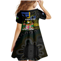 Personalised South Sea Islanders Family Matching Mermaid Dress and Hawaiian Shirt Kanakas With Fiji Coat Of Arms LT14 - Polynesian Pride