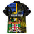 Personalised South Sea Islanders Family Matching Off Shoulder Short Dress and Hawaiian Shirt Kanakas With Fiji Coat Of Arms LT14 - Polynesian Pride