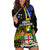 Personalised South Sea Islanders Hoodie Dress Kanakas With Fiji Coat Of Arms LT14 Black - Polynesian Pride