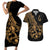 polynesia-couples-matching-short-sleeve-bodycon-dress-and-hawaiian-shirt-fish-hook-tattoo-go-fishing-polynesian-pattern-gold