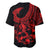 Polynesia Baseball Jersey Fish Hook Tattoo Go Fishing Polynesian Pattern Red LT14 - Polynesian Pride