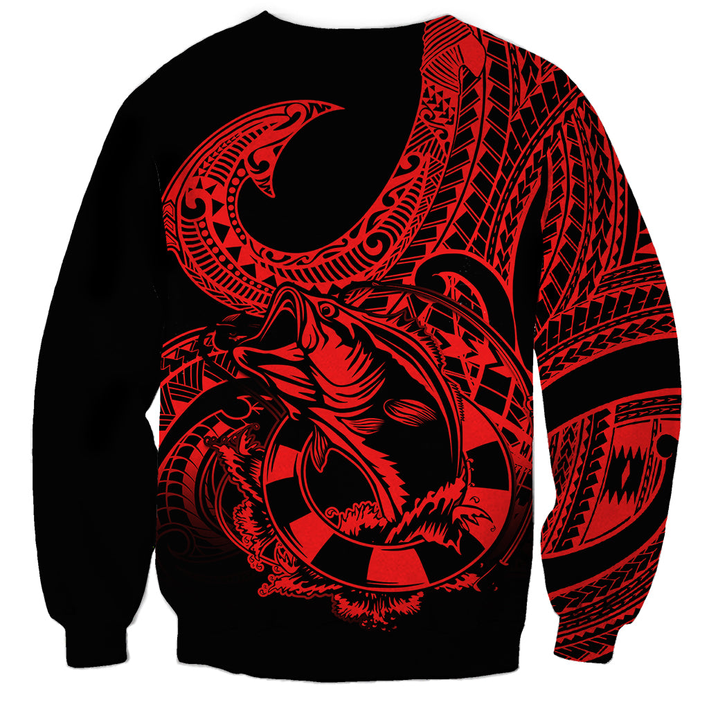 polynesia-sweatshirt-fish-hook-tattoo-go-fishing-polynesian-pattern-red