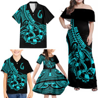 polynesia-family-matching-off-shoulder-maxi-dress-and-hawaiian-shirt-fish-hook-tattoo-go-fishing-polynesian-pattern-turquosie