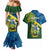 Personalised Solomon Islands Couples Matching Mermaid Dress and Hawaiian Shirt Tropical Leaves With Melanesian Pattern LT14 - Polynesian Pride