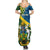 Personalised Solomon Islands Family Matching Summer Maxi Dress and Hawaiian Shirt Tropical Leaves With Melanesian Pattern LT14 - Polynesian Pride