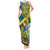 Personalised Solomon Islands Tank Maxi Dress Tropical Leaves With Melanesian Pattern LT14 Women Green - Polynesian Pride