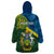 Personalised Solomon Islands Wearable Blanket Hoodie Tropical Leaves With Melanesian Pattern LT14 - Polynesian Pride