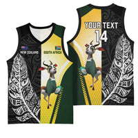 New Zealand and South Africa Rugby Custom Basketball Jersey Maori Silver Fern Springbok Together - Polynesian Pride