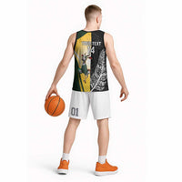 New Zealand and South Africa Rugby Custom Basketball Jersey Maori Silver Fern Springbok Together - Polynesian Pride