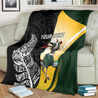 New Zealand and South Africa Rugby Custom Blanket Maori Silver Fern Springbok Together - Polynesian Pride