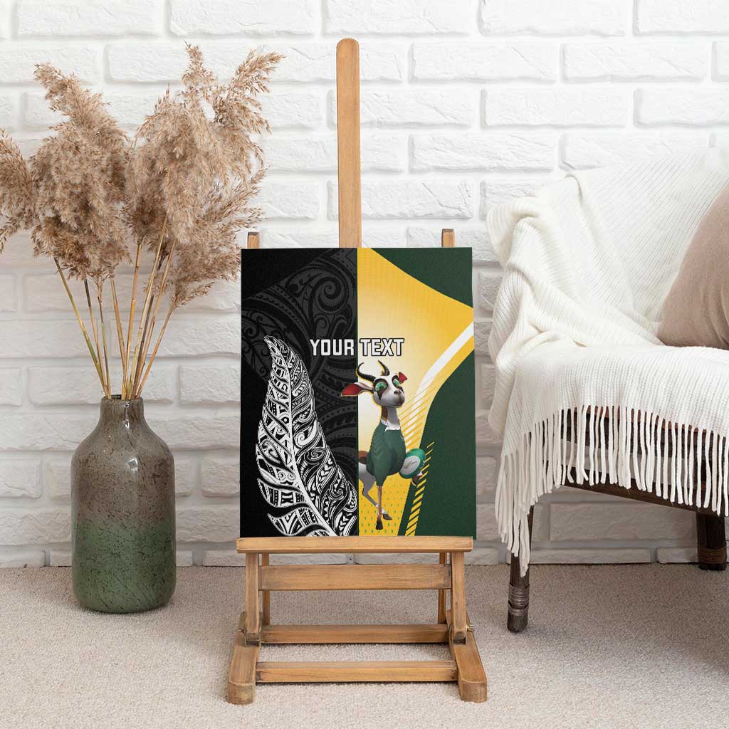 New Zealand and South Africa Rugby Custom Canvas Wall Art Maori Silver Fern Springbok Together - Polynesian Pride